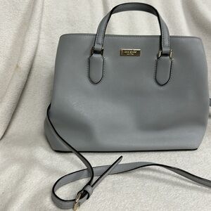 EUC, Kate Spade Convertible/Crossbody Gray Leather Purse, Like New! FREE WALLET!
